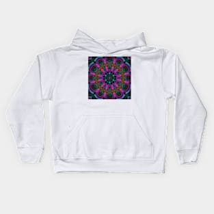 Psychedelic Mandala Purple and Teal Kids Hoodie